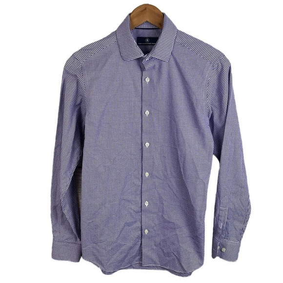 BF1005 Mens Hart Schaffner Marx Designer Spread Collar Business Button Shirt S - Picture 1 of 4